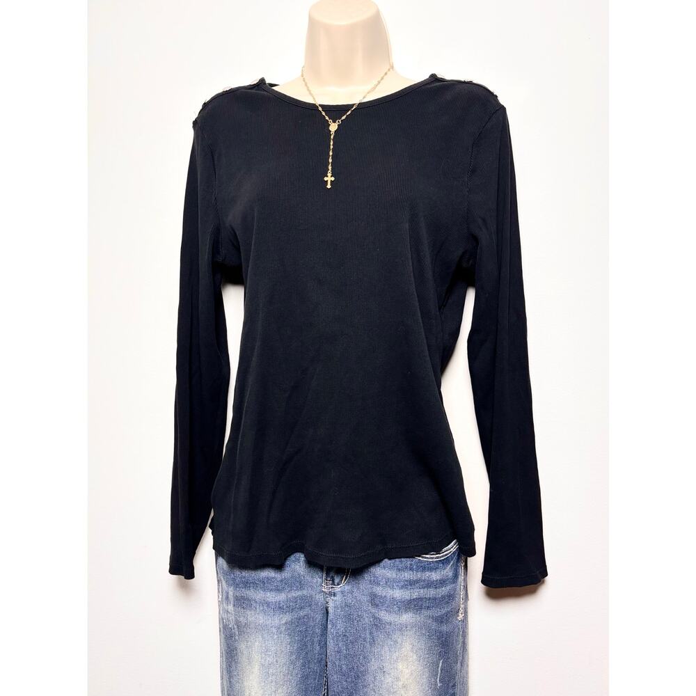 Ralph Lauren Ribbed Knit Henley Logo Engraved Button Details Classic